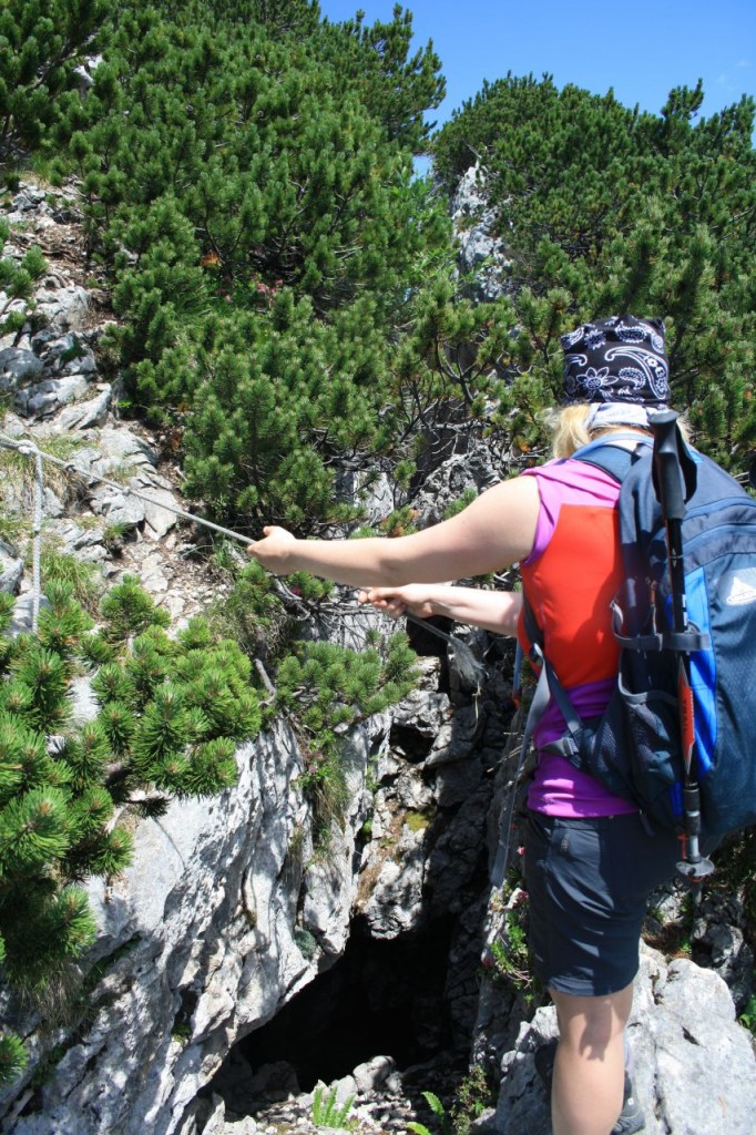 Tiefe Schlucht kurzem vorm Gipfel